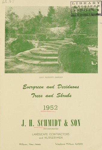 Evergreen and deciduous trees and shrubs, 1952