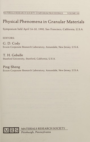 Physical phenomena in granular materials