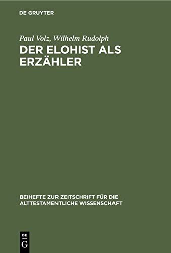 Elohist Als Erzähler