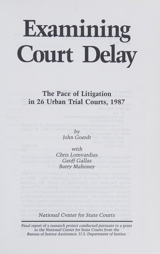Examining court delay