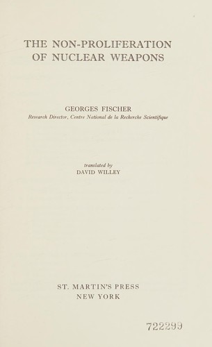The non-proliferation of nuclear weapons