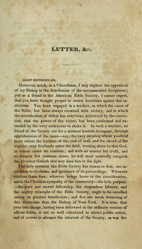 A letter to the Right Reverend Bishop Hobart