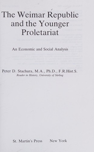 The Weimar Republic and the younger proletariat