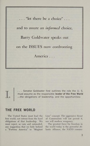 Barry Goldwater speaks out on the issues