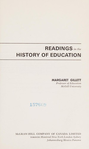 Readings in the history of education