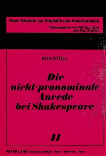 Die nicht-pronominale Anrede bei Shakespeare