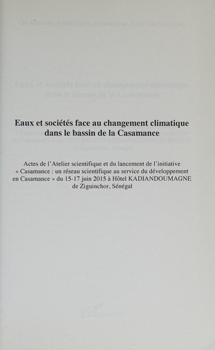 Eaux et sociétés face au changement climatique dans le bassin de la Casamance (French Edition)