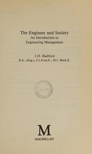 The Engineer and Society