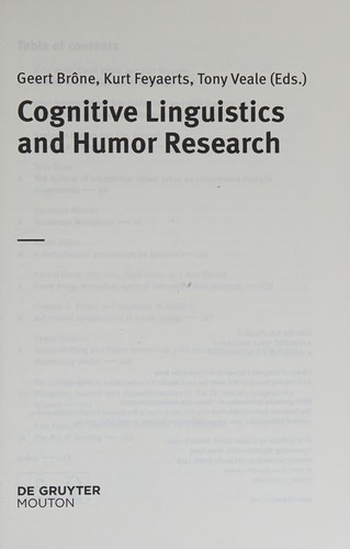 Cognitive Linguistics and Humor Research