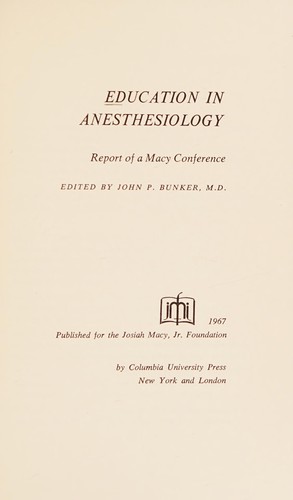 Education in anesthesiology