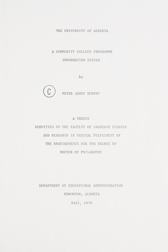 A community college programme information system