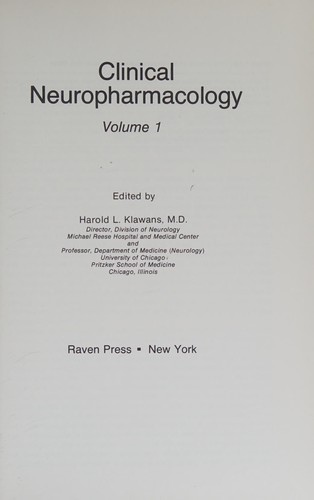 Clinical neuropharmacology