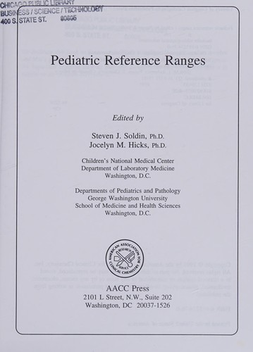 Pediatric reference ranges