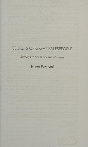 Secrets of Great Salespeople