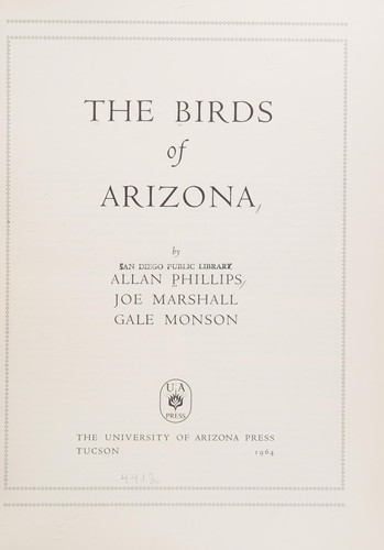The birds of Arizona