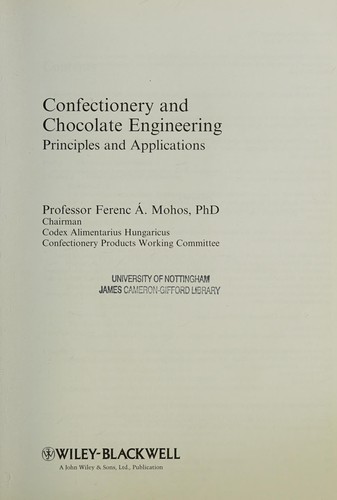 Confectionery and chocolate engineering
