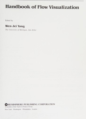 Handbook of flow visualization