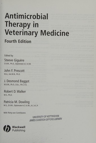 Antimicrobial therapy in veterinary medicine