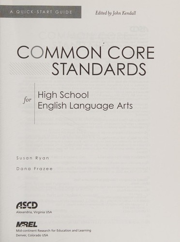 Common core standards for high school English language arts
