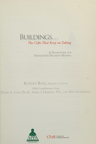 Buildings....The Gifts That Keep On Taking