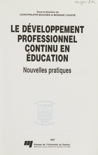 Le développement professionnel continu en éducation