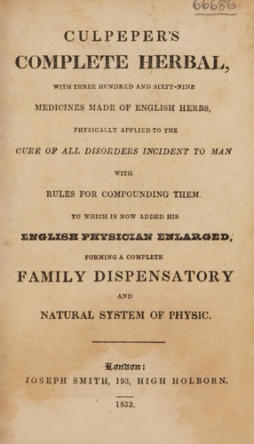 Culpeper's complete herbal, etc