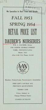 Fall 1953, spring 1954, retail price list