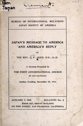 Japan's message to America and America's reply