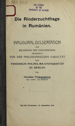Die Rinderzuchtfrage in Ruma nien