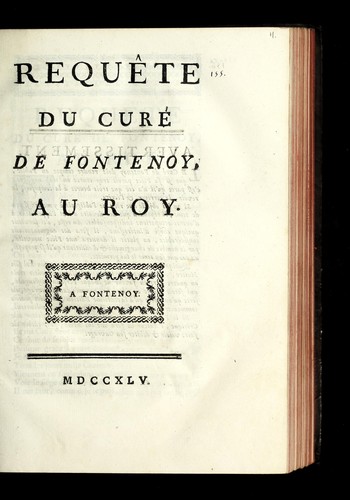 Reque te du cure  de Fontenoy, au roy
