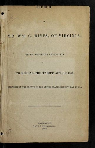Speech of Mr. Wm. C. Rives, of Virginia