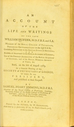 An account of the life and writings of the late William Hunter ...