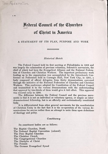 Federal Council of the Churches of Christ in America