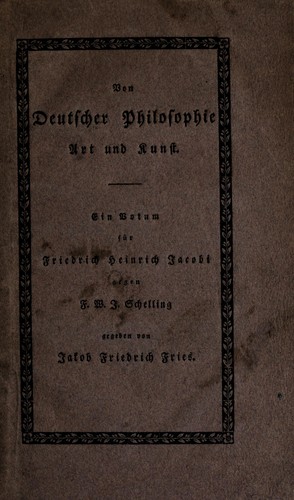 Von deutscher Philosophie, Art und Kunst