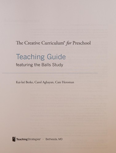 The creative curriculum for preschool teaching guide featuring the balls study
