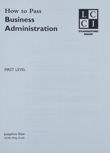 How to Pass Business Administration First Level