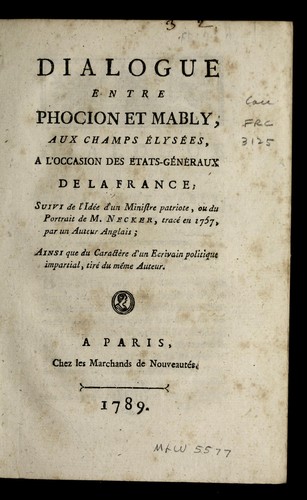 Dialogue entre Phocion et Mably, aux Champs E lyse es