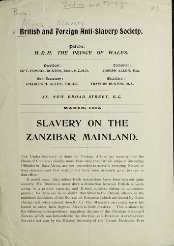 Slavery on the Zanzibar mainland