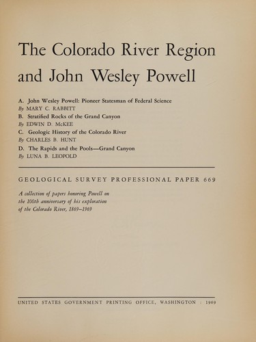 The Colorado River Region and John Wesley Powell