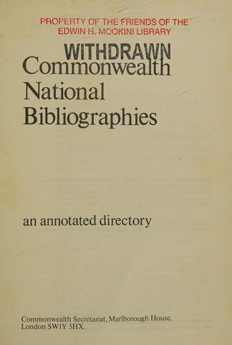 Commonwealth national bibliographies
