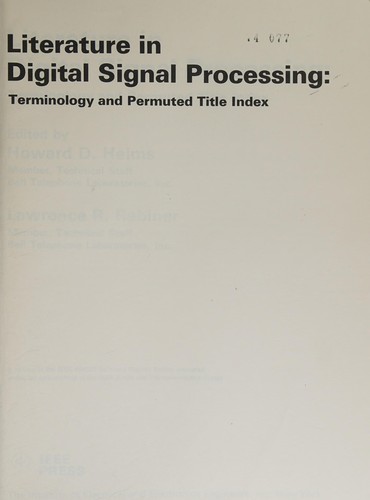Literature in digital signal processing: terminology and permuted title index