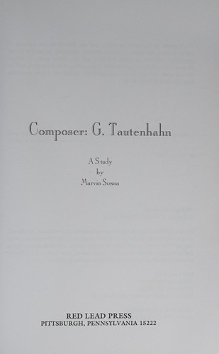 Composer, G. Tautenhahn