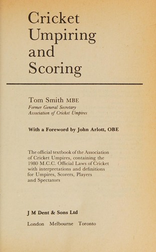 Cricket Umpiring and Scoring
