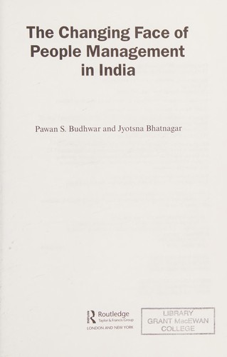 The Changing Face of People Management in India (Working in Asia)