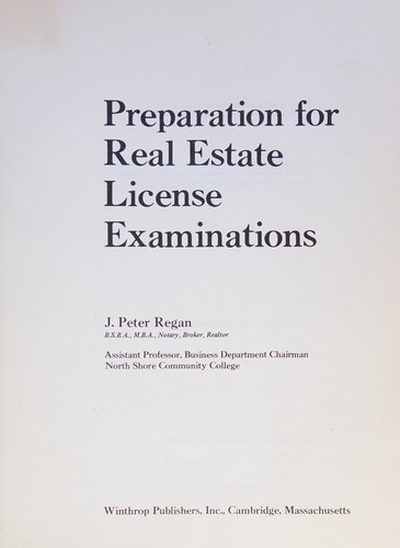 Preparation for real estate license examinations