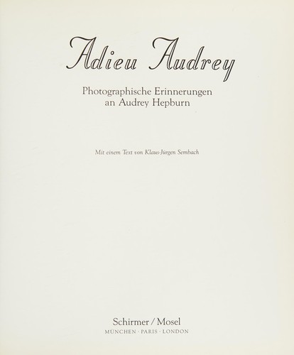 Adieu Audrey