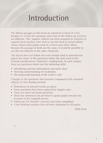 Close Reading 11-14 Foundation Edition