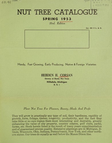Nut tree catalogue, spring 1953