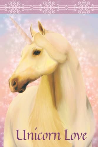 Unicorn Love 1  Beautiful Unicorn Themed Journal Notebook, Graphics Interior, Pretty Back Cover
