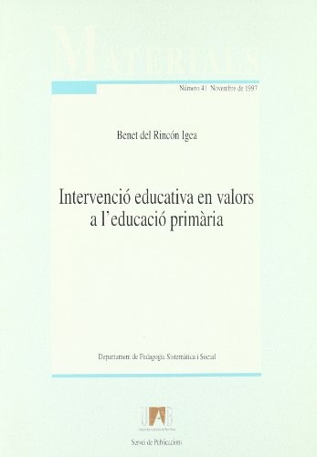 Intervenció educativa en valors a leducació primària